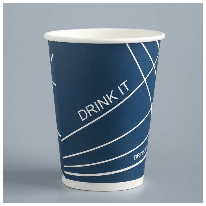 Стакан бумажный "Drink it" для горячих напитков, 350 мл, диаметр 90 мм 7150317 - фотография № 1