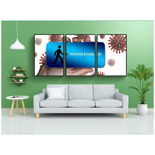 фото Набор модулных постеров для интерьера "корона, смартфон, app" 60x90 см. в тубусе, без рамки lotsprints