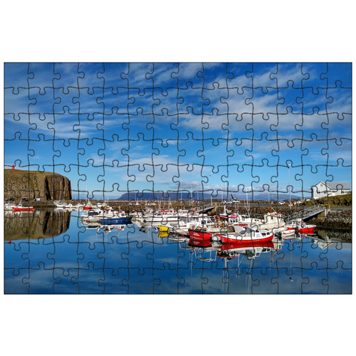 фото Магнитный пазл 27x18см."stykkishólmur, порт, лодки" на холодильник lotsprints