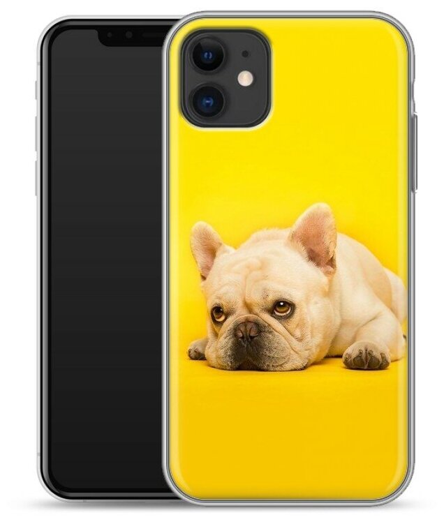 Дизайнерский силиконовый чехол для Айфон 11 / Iphone 11 Собака бульдог