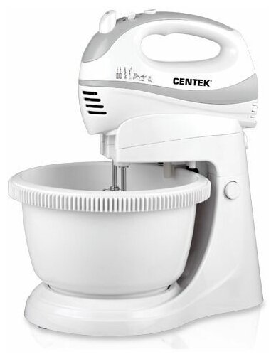 Миксер CENTEK CT-1106 320 Вт, белый/серый