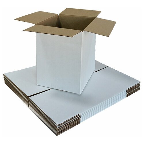 фото Гофрокороб ящик для хранения и переезда verol 34х31х25см, 10 штук в наборе, цвет белый, гофроящик, картонный короб