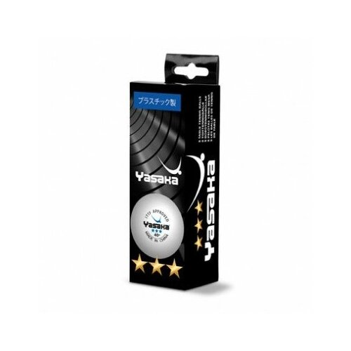 Мячи для настольного тенниса Yasaka 3* 40+ Plastic x3 White