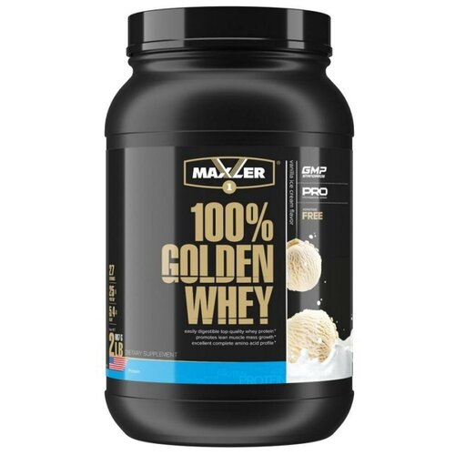 Maxler 100% Golden Whey 908 г (ванильное мороженое) сывороточный протеин maxler 100% golden whey 2270 г молочный шоколад