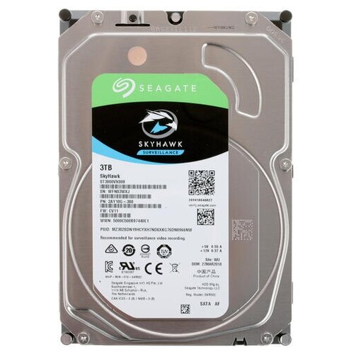 Жесткий диск Seagate SkyHawk 3 ТБ ST3000VX009 жесткий диск 3 5 seagate skyhawk 2 тб sata iii 256 mb 5400 rpm st2000vx017