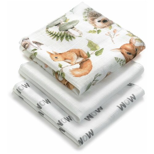 Муслиновые платочки 3шт. Adam Stork Forest Babies