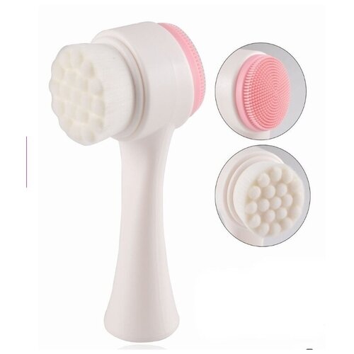 Щетка для чистки лица двухсторонняя 2 в 1 розово-белая 23000₽