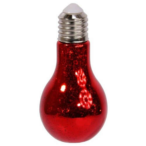 фото Светильник лампа накаливания, красный, 10 тёплых белых микро led-огней, 9х9х18.5 см, батарейки, koopman international