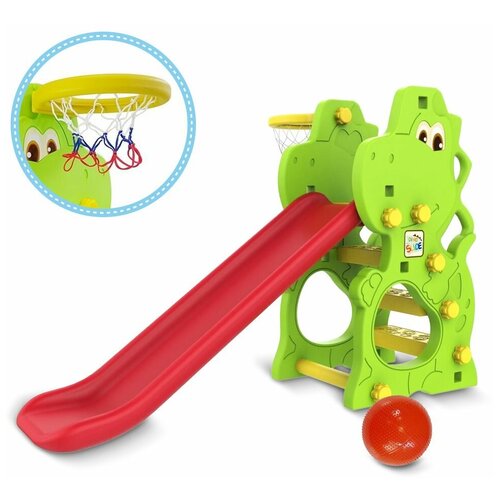 Горка детская игровая дино из пластика для дома и улицы