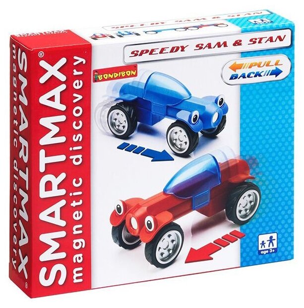 Магнитный конструктор SmartMax/Bondibon Специальный (Special) набор инерц.:Гонщики Сэм и Стэн,арт207