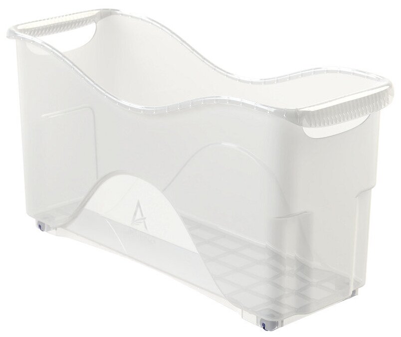 Альт-Пласт Контейнер для хранения хозяйственный на колёсиках 10 л 46×16×235 см прозрачный