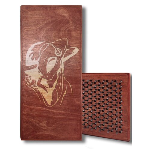 фото Доска садху белая космос - 233, размер 31x14, шаг гвоздей 10 мм чакра