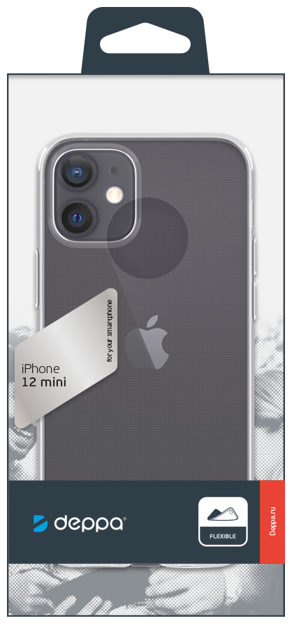 Чехол Deppa Gel Basic для Apple iPhone 12 mini прозрачный PET синий - фото №4