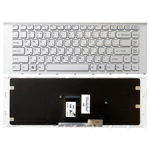 Клавиатура для ноутбука Sony Vaio VPCEA2SGX белая с рамкой