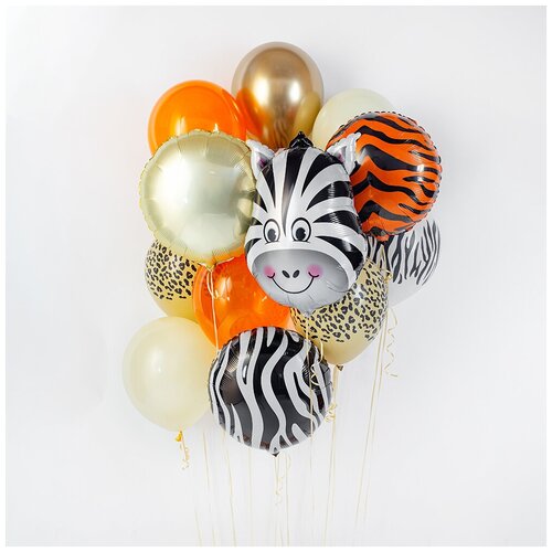фото Набор из воздушных шаров, наполненных гелием "зебра" япраздник