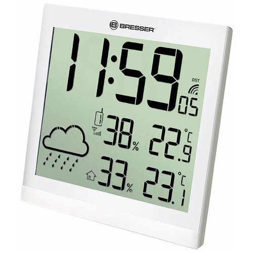 Метеостанция Bresser ClimaTemp JC LCD Настенные часы - белая