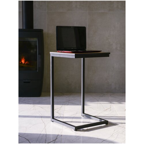 Столик прикроватный, Черный мат, Темный Дуб