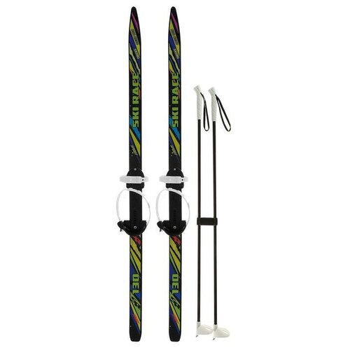 фото Лыжи подростковые «ski race» с палками, 130/100 см, цвета микс цикл