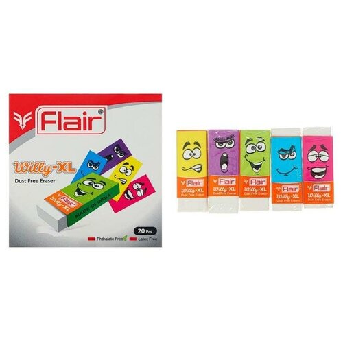 Ластик дизайн Flair Willy-XL, 60 х 20 х 10 мм, белая