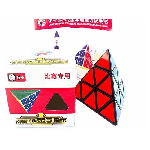 Головоломка профессиональная пирамидка рубика Shengshou черный пластик