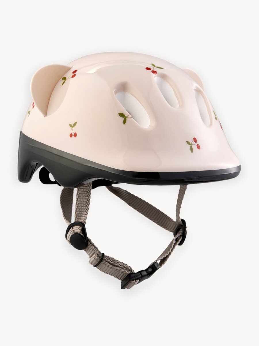 50011, Шлем велосипедный детский Happy Baby SHELLIX для роликов и самоката, обхват головы 46-54, розовый с вишенками