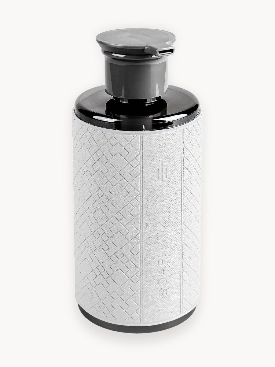 Дозатор для ванной FlexHome пластиковый 460 мл, наклейка из экокожи цвет белый-656