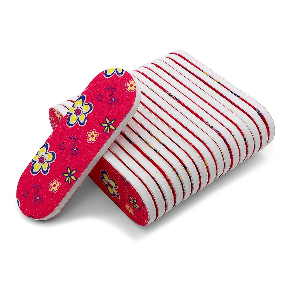 Двусторонние пилочки для ногтей JEARLYU, 20 шт 20P Red Plum