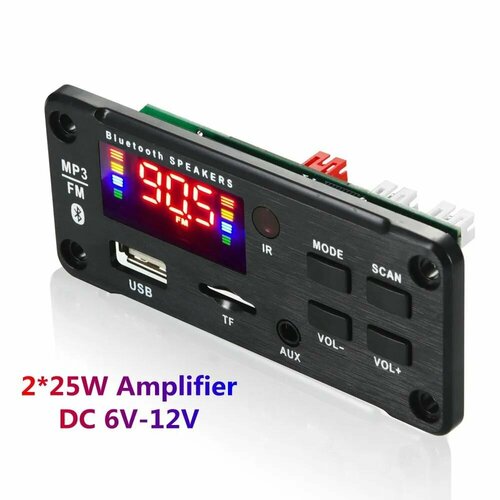 Усилитель мощности звука 2X25W / Декодер, плата Bluetooth, AUX, USB, TF, FM 6-12V В для домашних стерео систем, колонок, и авто / X-917BT (B21) декодер плата bluetooth aux usb tf fm радио модуль с дистанционным управлением 6 18 в jx 917 2 20w