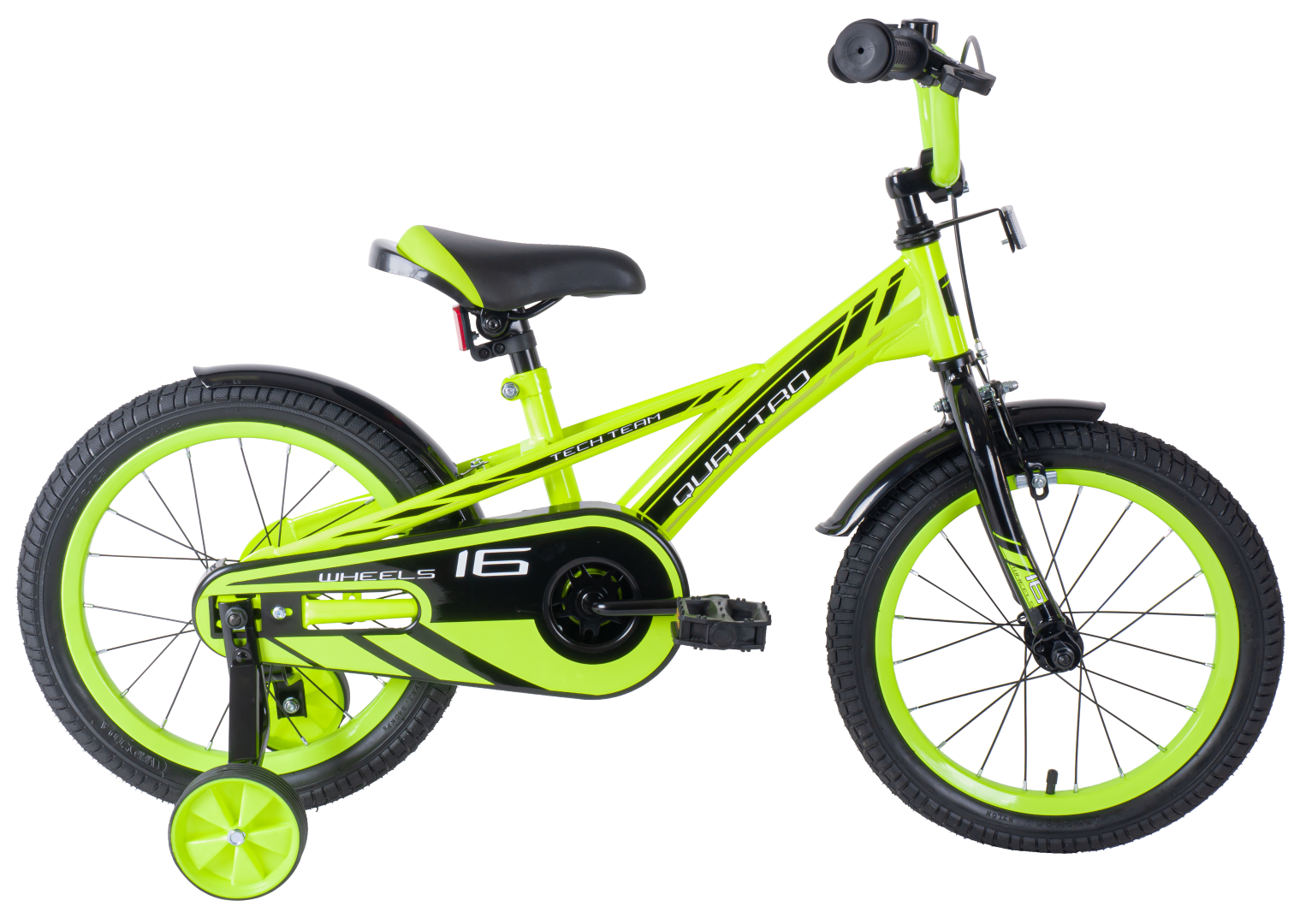 Детский велосипед TECH TEAM QUATTRO зеленый 14 ' NN002664 NN002664