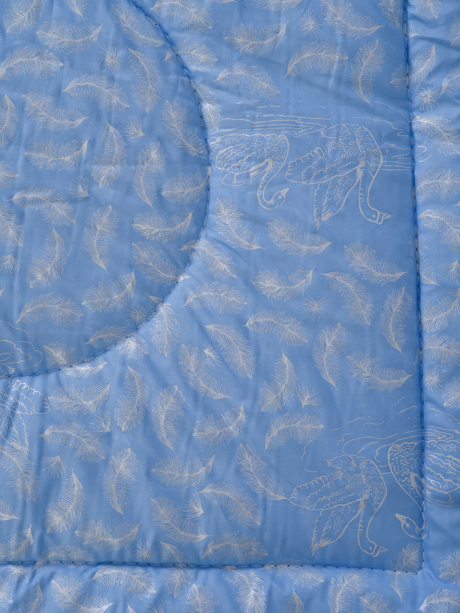 Одеяло 1,5-спальное с наполнителем из лебяжьего пуха, Мир-текстиль - фотография № 6