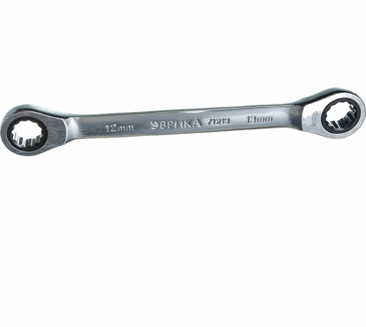 Ключ накидной 12х13мм ER-71213H трещоточный (на держателе) эврика