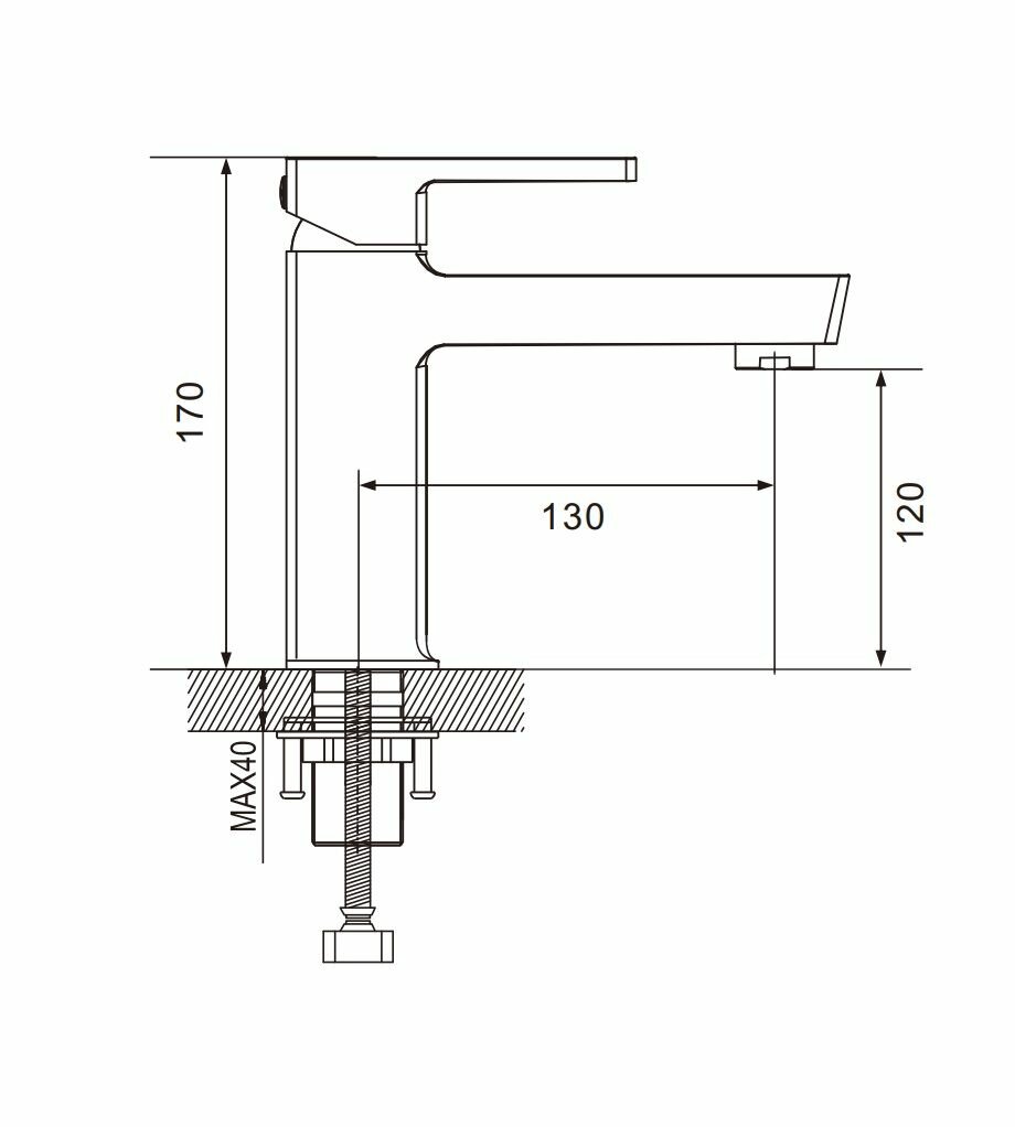 Смеситель Rose R1801-1, для раковины, латунь CW617N, хромированное покрытие — фото 1