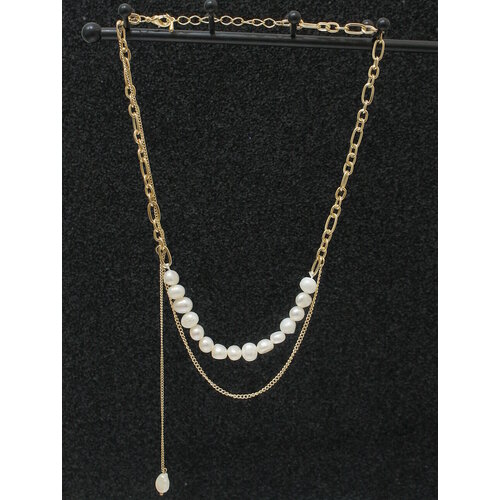 Цепь Fashion jewelry, длина 46 см, белый, золотой