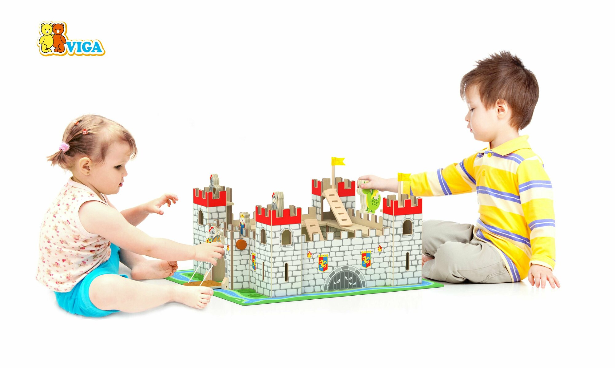 Игровой набор Viga Toys Деревянный замок (50310) - фото №9