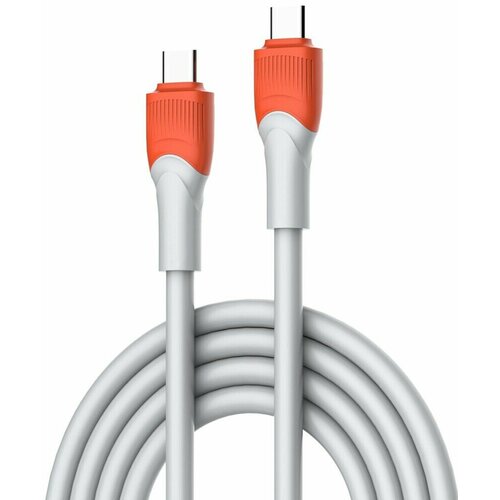 Кабель USB Type-C - USB Type-C, 2м, LDNIO Gray/Orange (LC602C)