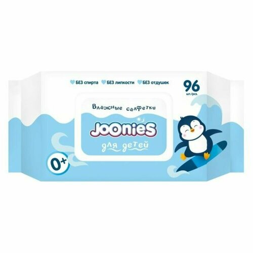 Joonies Влажные салфетки детские c Витамином Е с клапаном 96 шт 290₽