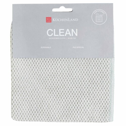 Тряпка для кухни 30х30 см микрофибра серая Ромбы Clean 149₽