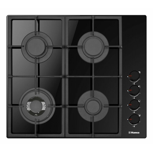 Газовая варочная поверхность Hansa BHKS661830 черный закаленное стекло 59 см автоподжиг газ-контроль WOK 2421600₽