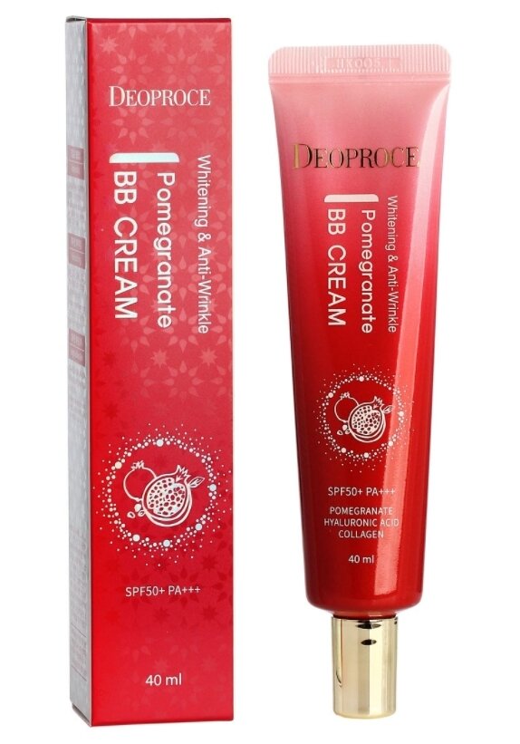 Deoproce Крем ББ с экстрактом граната WHITENING AND ANTI-WRINKLE POMEGRANATE BB CREAM SPF50+PA+++, 40мл