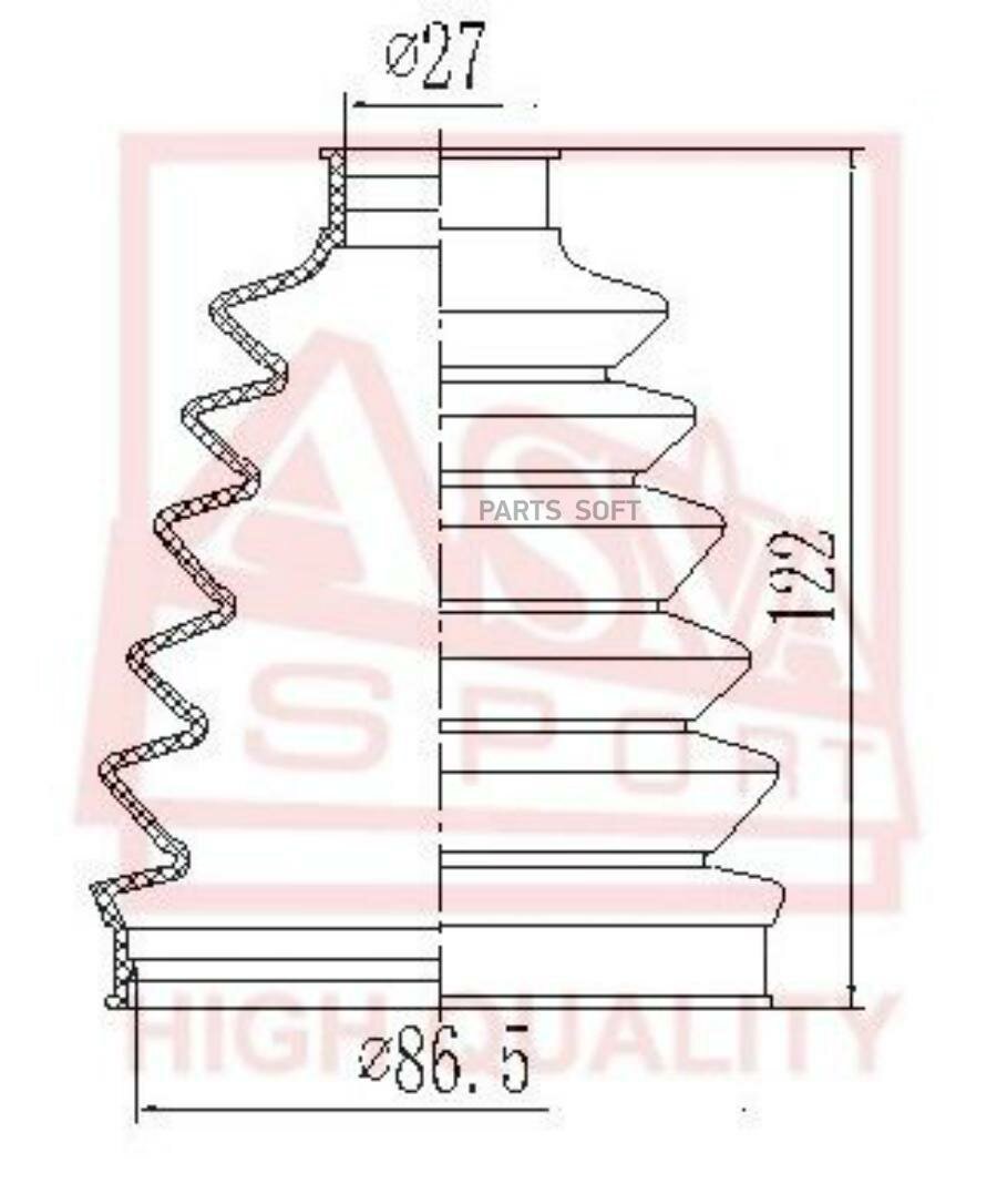 ASVA ASBTAV3 пыльник ШРУС TOYOTA AVENSIS 26x90x101 (без смазки)