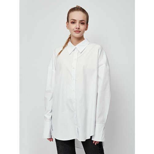 Блуза PATRIZIA PEPE, размер 38, белый рубашка patrizia pepe размер 42 коралловый