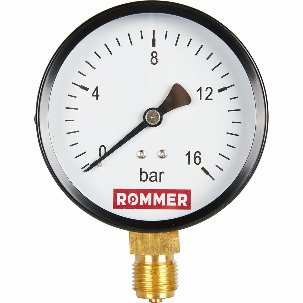 Манометр радиальный 100 мм 16 бар 1/2" ROMMER (RIM-0010-101615)