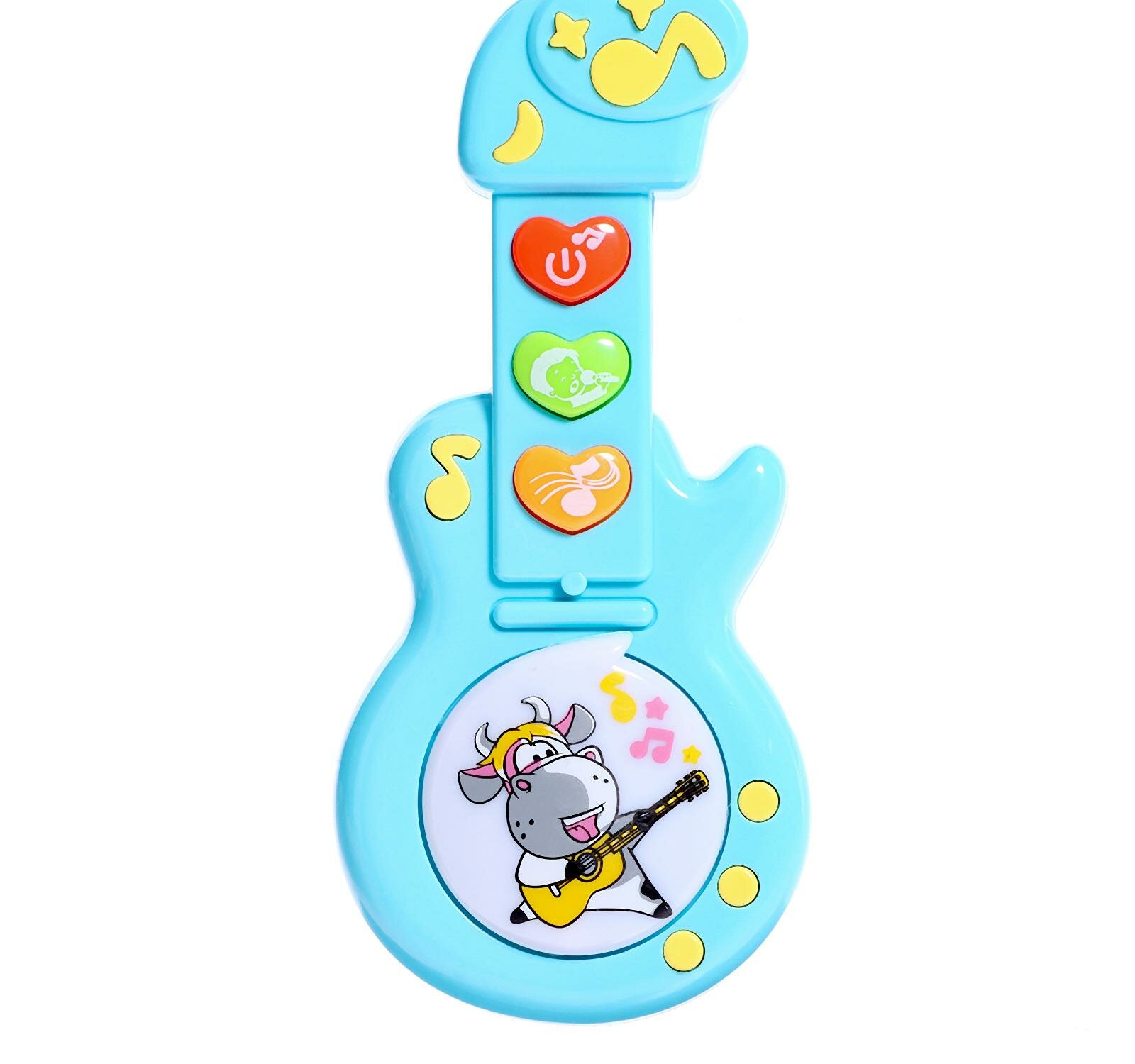 Игрушка музыкальная гитара "Коровка", звуковые эффекты, цвета микс