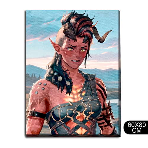 Картина интерьерная на холсте игра Baldurs Gate 3 Балдурс Карлах PS PC XBOX SWITCH - 86 В 80x60 1690₽