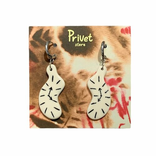 Серьги конго Privet store, белый