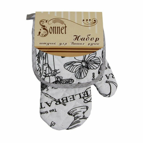 Варежка кухонная Sonnet Рогожка Версаль белая 587₽