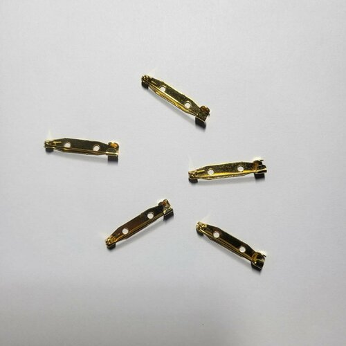 Японские основы для брошей 35 мм - 5 шт, золото / булавки для брошей Япония