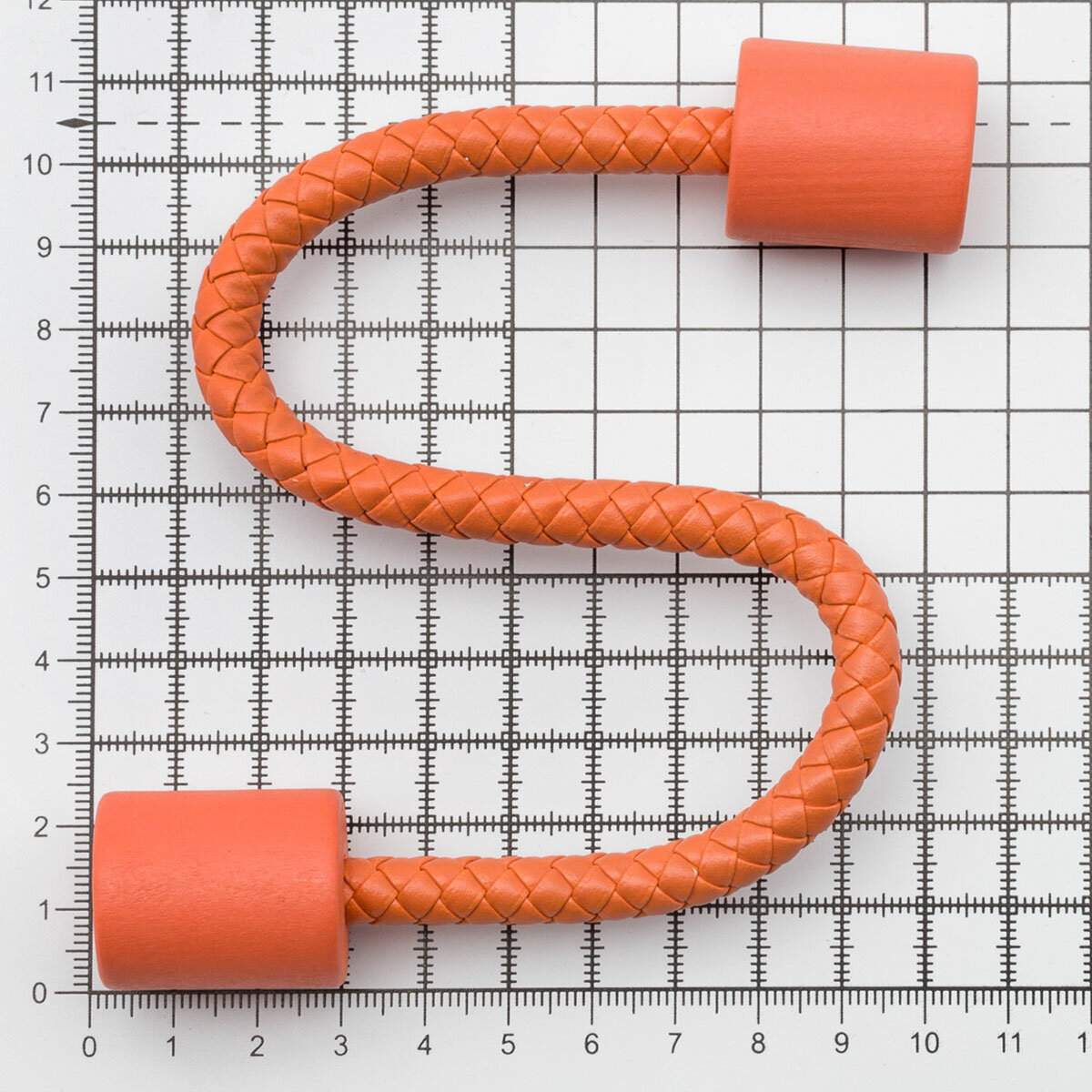 Подхват для штор гибкий, 30 см (кожзам, дерево), Айрис (оранжевый) — фото 1