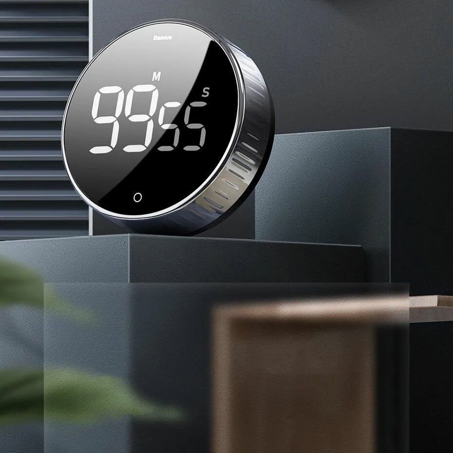 Таймер электронный кухонный на магните Baseus (ACDJS-01), черный