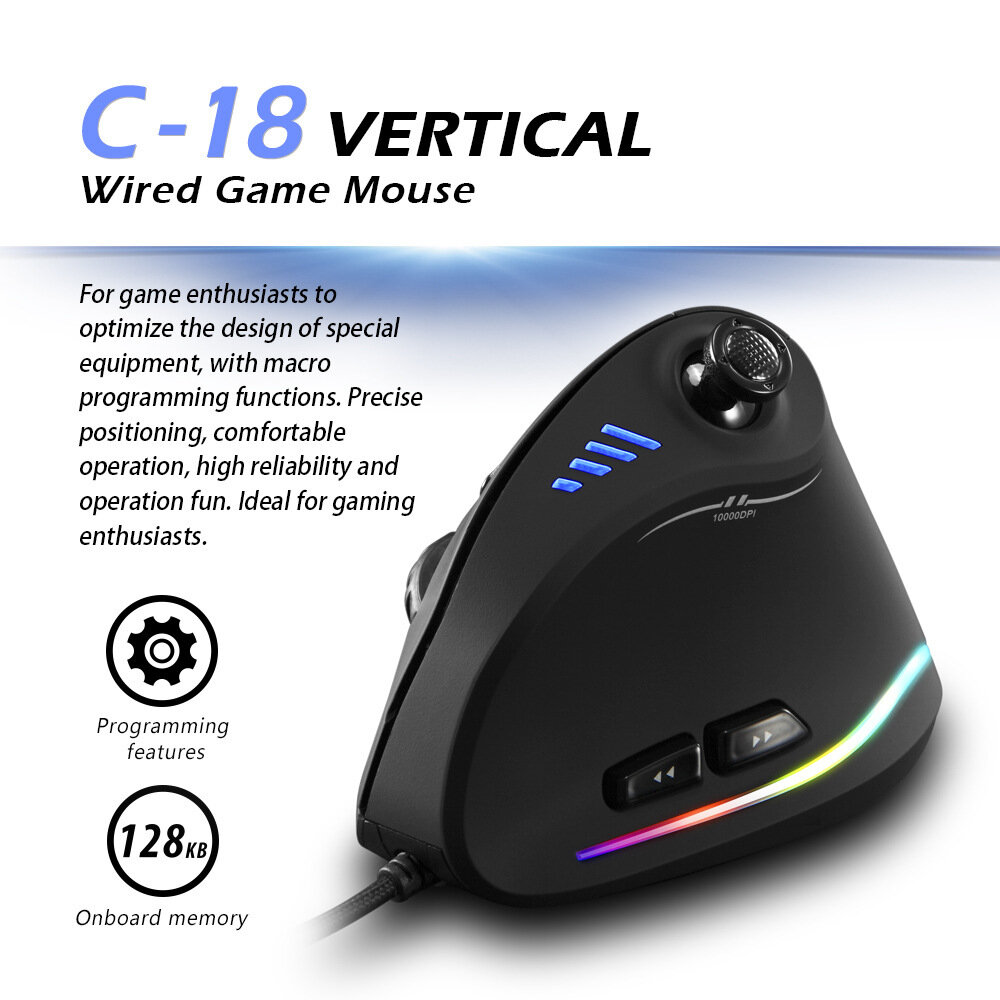 Игровая мышь Master C-18, с джойстиком, черная